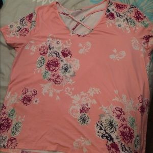 Floral criss cross top